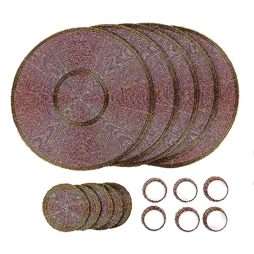 Penguin Home Platzsets, Untersetzer und Serviettenringe, Glasperlen, rund, 18 Stück, 3785, Rotes & Antikes Gold, 32X32 cm Penguin Home Platzsets, Untersetzer und Serviettenringe, Glasperlen, rund, 18 Stück, 3785, Rotes & Antikes Gold, 32X32 cm von Penguin Home