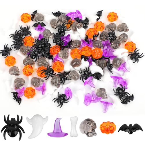 160 STK Halloween Vasenfüller, Mini Halloween Ornamente Spinne Fledermaus Geist Knochen Kürbis Hexenhut Totenkopf Vasenfüller Tischdeko für Bastelpartys 160 STK Halloween Vasenfüller, Mini Halloween Ornamente Spinne Fledermaus Geist Knochen Kürbis Hexenhut Totenkopf Vasenfüller Tischdeko für Bastelpartys von Penitue
