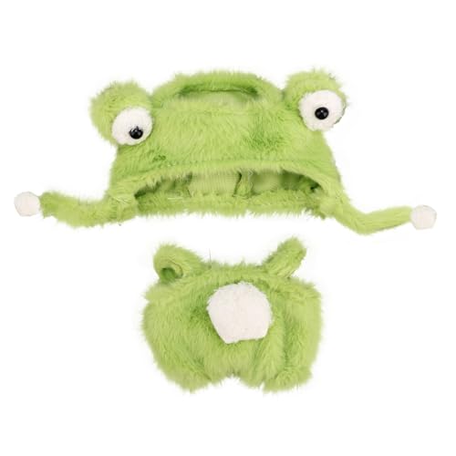 17cm Puppen Kleidungsset, Lustig Frosch Kleidung Puppen Enthält Pelziger Frosch Overalls & Mütze Niedlich Tiermotivierte Accessoires für 17cm Spielzeugfiguren (Grün) von Penitue