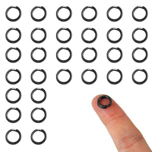 30 Stück Spaltringe, 10mm Edelstahl Runder Schlüsselanhänger Hundehalsbandringe zur Schmuckherstellung zum Basteln zur Organisation von Autoschlüsseln von Penitue