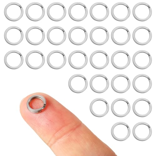30 Stück Spaltringe Edelstahl, 9mm Silber Geteilter Biegering Zubehör für Hundemarken zur Herstellung von Schmuck und zur Organisation von Autoschlüsseln von Penitue