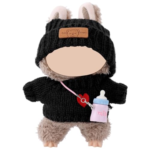 3st Kleidung für Puppen Set, Kawaii Puppen Outfits Süße Ersatzkleidung Stylischer Pullover Mütze und Milchflasche für 17cm Große Doll Ausstellungszubehör Sammlergeschenk von Penitue