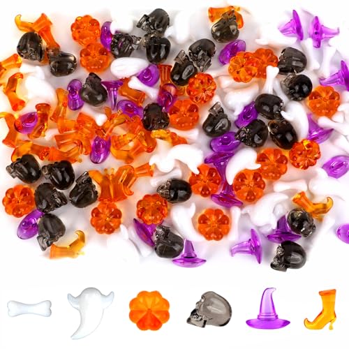 50st Halloween Vasenfüller, Halloween Sensorikbehälterfüller Acryl Kürbis Geisterschädel Hexenhüte Miniaturfiguren Mini Tischdekoration Dekorationen für DIY Bastelarbeiten Puppenhaus 50st Halloween Vasenfüller, Halloween Sensorikbehälterfüller Acryl Kürbis Geisterschädel Hexenhüte Miniaturfiguren Mini Tischdekoration Dekorationen für DIY Bastelarbeiten Puppenhaus von Penitue