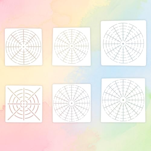 Penitue 6stk Mandala Punkt Malschablonen, 13/15/20cm Wiederverwendbares Mandala Schablonen Vorlagen Set für Holz Leinwand Felsen Wände und Stoff DIY Malerei von Penitue