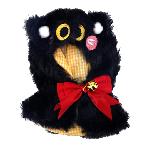 Plüschpuppen Kleidung, Lustiger Schwarzer Katzenumhang mit Roter Schleife Süßes Puppen Outfit Halloweenkostümzubehör Ideal zum Anziehen von Plüschtieren Ausstellen Sammeln Plüschpuppen Kleidung, Lustiger Schwarzer Katzenumhang mit Roter Schleife Süßes Puppen Outfit Halloweenkostümzubehör Ideal zum Anziehen von Plüschtieren Ausstellen Sammeln von Penitue