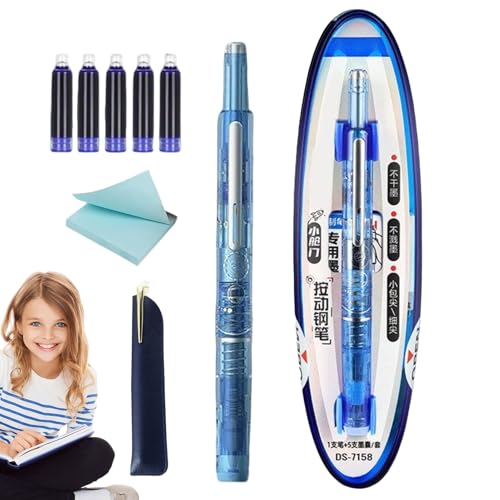 Penlimly Füllfederhalter, feine Spitze, blaue Tinte, kein Auslaufen, Schreibwarenwerkzeug, Kalligraphie-Schulbedarf für Graffiti-Schriftzug, Journaling, Kritzeln, Textmarkierungen Penlimly Füllfederhalter, feine Spitze, blaue Tinte, kein Auslaufen, Schreibwarenwerkzeug, Kalligraphie-Schulbedarf für Graffiti-Schriftzug, Journaling, Kritzeln, Textmarkierungen von Penlimly