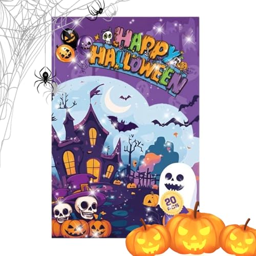 Penlimly Halloween Aufkleber - Kürbis Geist Tagebuch Sticker | 20 Blatt Halloween-Dekoration Für Kinder Erwachsene Trinkflaschen Skateboard Partytüten von Penlimly