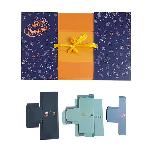 Penlimly Leere Adventskalender Boxen - 24-Tage Aufbewahrungsbehälter,Weihnachts Countdown Box Befüllbar,Für Kleine Spielzeuge Lippenstift Fondant Nugat Schmuck Männer Frauen von Penlimly