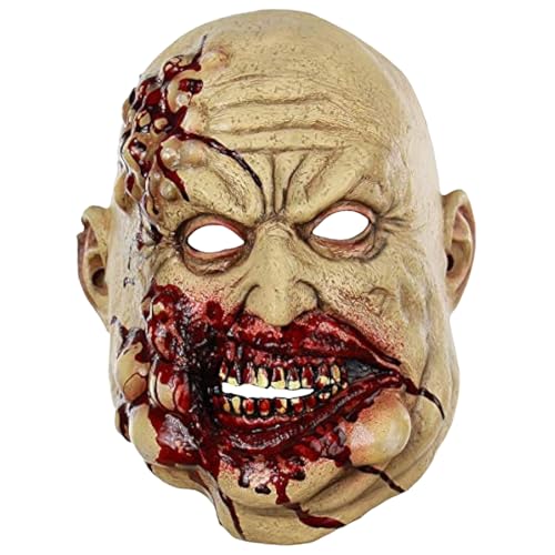 Penlimly Männer Gesichtsmaske Für Rollenspiel | Rollenspiel Latex Grusel Kopfmaske,Halloween Party Kostümzubehör Für Gruselhaus Karneval Maskerade Theateraufführung,Escape Room von Penlimly