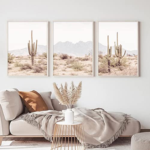 Sonoran Wüstenlandschaft Kaktus Wandkunst Dekor Saguaro Kaktus Bilder Leinwand Drucke Kaktus Kunstwerk für Wand Kaktus Gemälde für Zuhause Zimmer Dekor 40,6 x 61 x 7,6 cm ungerahmt von Pennclys