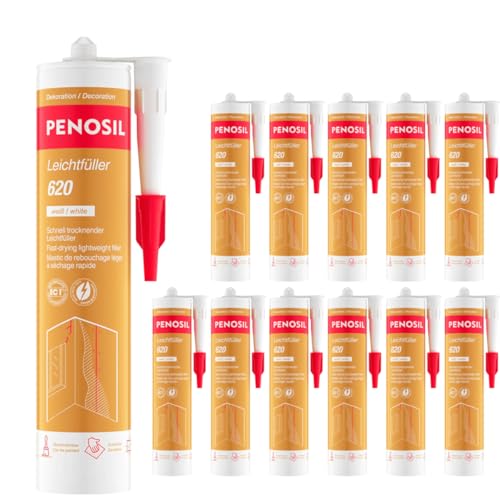 PENOSIL Leichtfüller 620 – 12 x 300 ml weißer Schnellspachtel für schnelle & saubere Reparaturen PENOSIL Leichtfüller 620 – 12 x 300 ml weißer Schnellspachtel für schnelle & saubere Reparaturen von Penosil