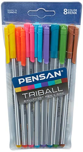 Pensan Triball Kugelschreiber bunt 8er Vakuum - PE01003TKRK08 von Pensan