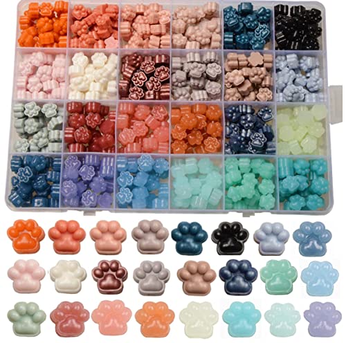 Wachssiegelperlen mit Katzenpfoten-Motiv, mit Box für Wachsstempel, Versiegelung, perfekt für Karten, Umschläge, Einladungen, Weinpakete, Briefversiegelung (600 Stück Katzenpfotenwachs, 20 Farben) von Pentagramtree