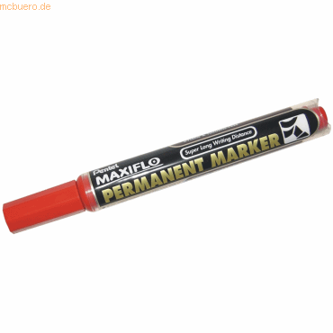 12 x Pentel Permanentmarker Maxiflo 1-3,5mm Keilspitze rot von Pentel