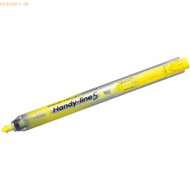 12 x Pentel Textmarker Handy-Line S mit Druckmechanik 0,8-3,8mm gelb von Pentel
