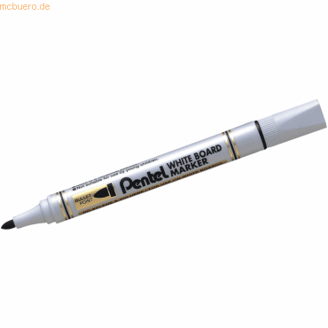 12 x Pentel Whiteboardmarker, 2mm Rundspitze schwarz von Pentel