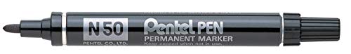 3er Pack Pentel N50 Permanentmarker - schwarz - kugel-tipp 1.5-2mm Linie n50-a von Pentel