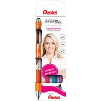 Pentel EnerGel BL77 Gelschreiber-Set orange, pink, hellblau, lila 0,35 mm, Schreibfarbe: farbsortiert, 4 St. Pentel EnerGel BL77 Gelschreiber-Set orange, pink, hellblau, lila 0,35 mm, Schreibfarbe: farbsortiert, 4 St. von Pentel