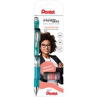 Pentel EnerGel BL77 Gelschreiber türkis, grau, rosa, lila 0,35 mm, Schreibfarbe: farbsortiert, 4 St. von Pentel