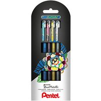 Pentel Hybrid Dual Metallic Gelschreiber 0,5 mm, Schreibfarbe: farbsortiert, 4 St. Pentel Hybrid Dual Metallic Gelschreiber 0,5 mm, Schreibfarbe: farbsortiert, 4 St. von Pentel