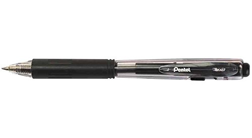 5 x Pentel Druckkugelschreiber BK437, schwarz von Pentel