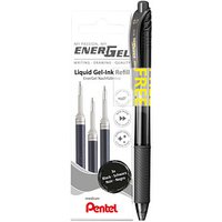 AKTION: Pentel EnerGel Gelschreiberminen schwarz 0,35 mm 1 Set + GRATIS Pentel EnerGel BL107 Gelschreiber schwarz von Pentel