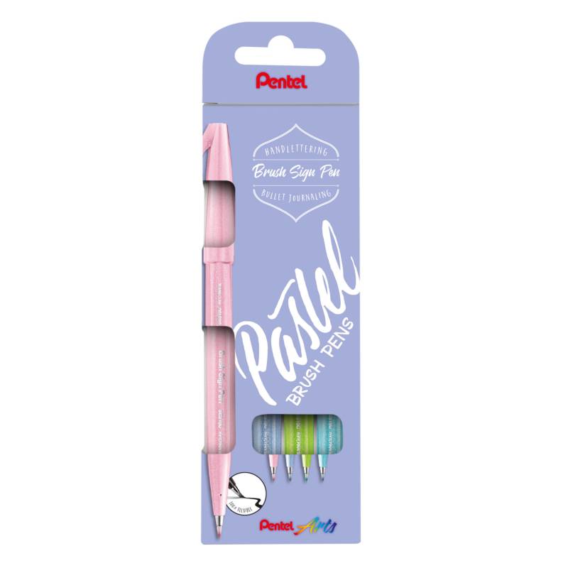 Brush Sign Pen Set Pastell von Pentel