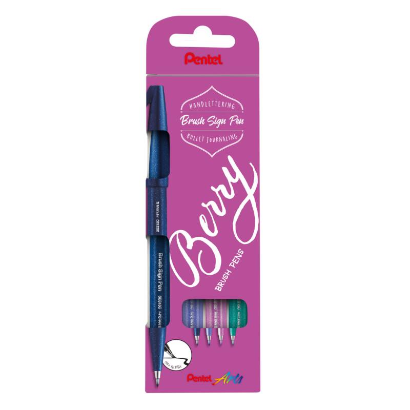 Kalligrafiestift Brush Sign Pen Set Berry von Pentel