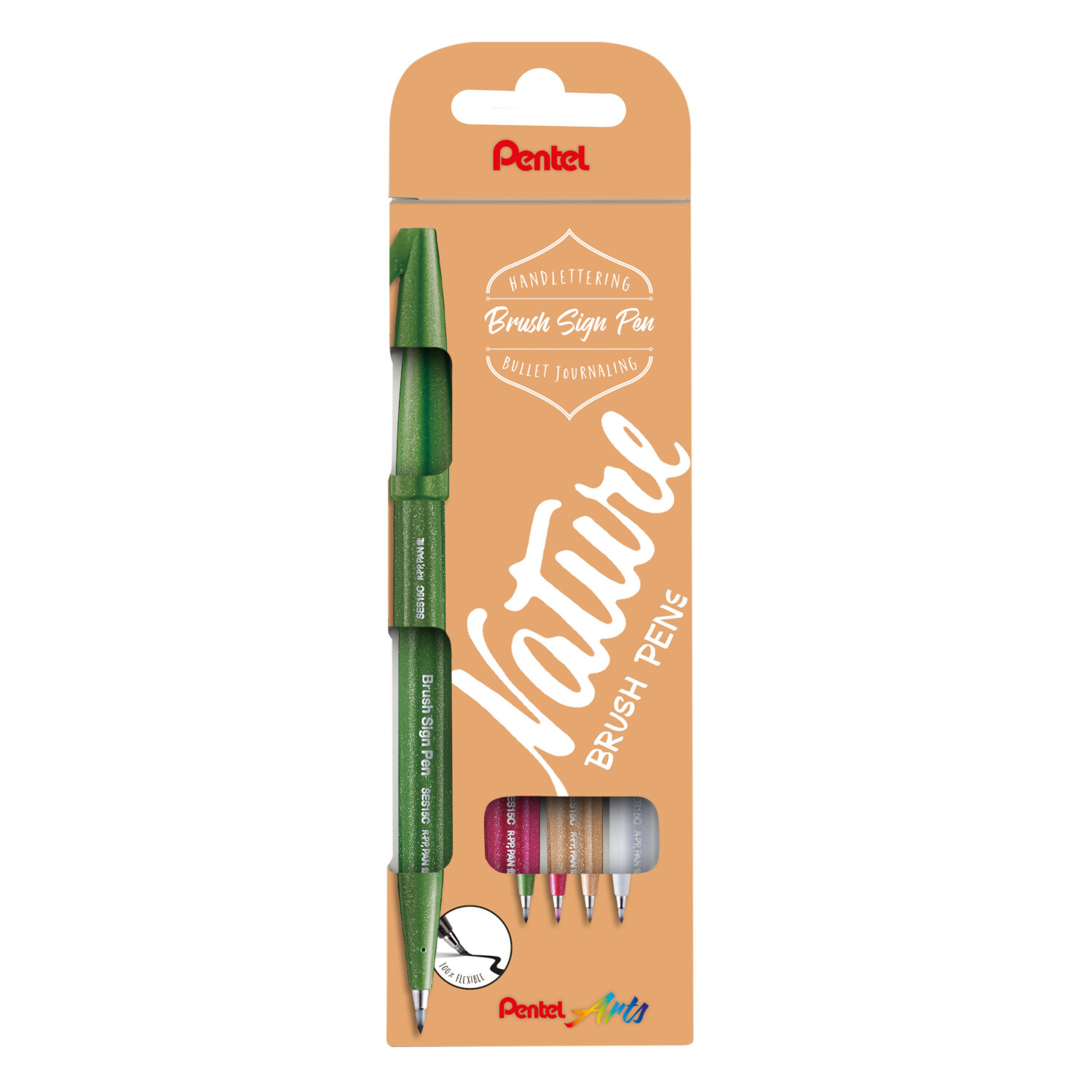 Kalligrafiestift Brush Sign Pen Set Nature von Pentel