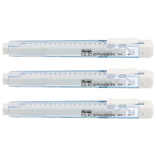 PENTEL Clic Eraser Radierer, rechteckig, Korpus hellblau, Pastellfarben, 3 Stück PENTEL Clic Eraser Radierer, rechteckig, Korpus hellblau, Pastellfarben, 3 Stück von Pentel