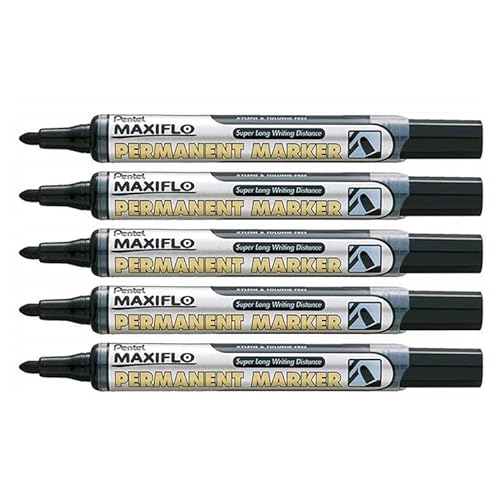 PENTEL MAXIFLO NLF50 Permanentmarker, konisch, 2 mm, Schwarz, 5 Stück PENTEL MAXIFLO NLF50 Permanentmarker, konisch, 2 mm, Schwarz, 5 Stück von Pentel