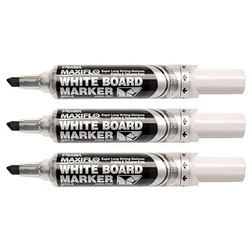 PENTEL Maxiflo Whiteboard-Marker, breite Keilspitze, Schwarz, 3 Stück PENTEL Maxiflo Whiteboard-Marker, breite Keilspitze, Schwarz, 3 Stück von Pentel