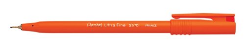 Pentel 0,6 mm ultrafeine Faserspitze mit orangefarbenem Schaft, Fineliner auf Wasserbasis, Rot Pentel 0,6 mm ultrafeine Faserspitze mit orangefarbenem Schaft, Fineliner auf Wasserbasis, Rot von Pentel