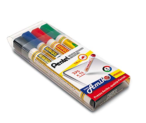 Pentel 0100863 Marker Schwarz, Blau, Grün, Rot, 4 Stück von Pentel