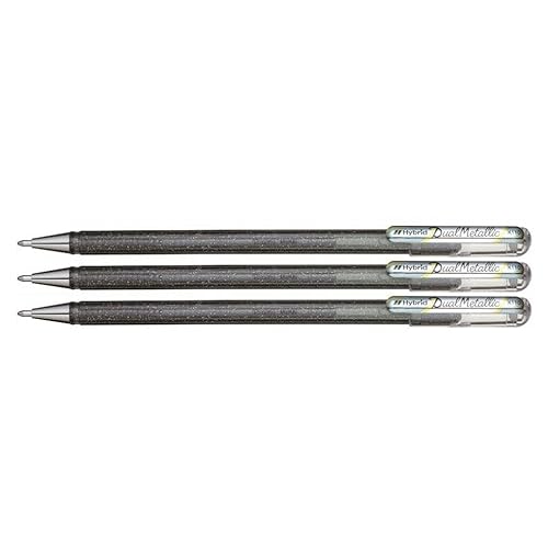 Pentel 3 Stück Tintenroller Hybrid Gel Tinte"Dual Pen", silber Pentel 3 Stück Tintenroller Hybrid Gel Tinte"Dual Pen", silber von Pentel