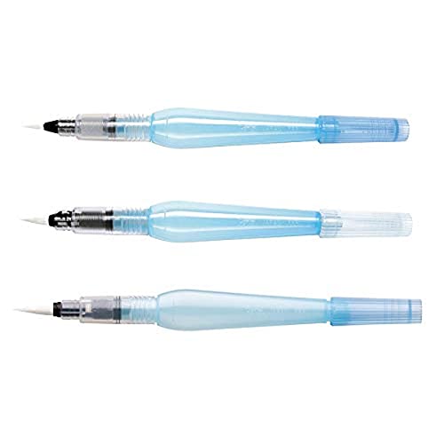 Pentel XFRH/3-BFM Aquash Wassertankpinsel mit hochwertiger Nylon-Spitze, 3er Set (fein, mittel, breit) von Pentel