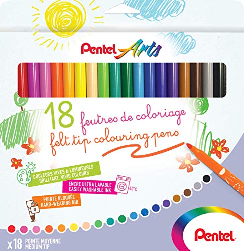 Pentel Arts SCS2E-18 Filzstifte, mittlere Spitze, 18 Stück Pentel Arts SCS2E-18 Filzstifte, mittlere Spitze, 18 Stück von Pentel