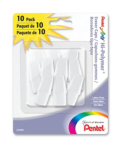Pentel Arts ZEH02PABP10 Hi-Polymer Radierer mit Kappe, Weiß, 10 Stück Pentel Arts ZEH02PABP10 Hi-Polymer Radierer mit Kappe, Weiß, 10 Stück von Pentel