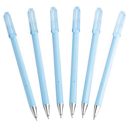 Pentel BK77 Kugelschreiber, antibakteriell, 0,7 mm Spitze, blaue Tinte, 6 Stück von Pentel