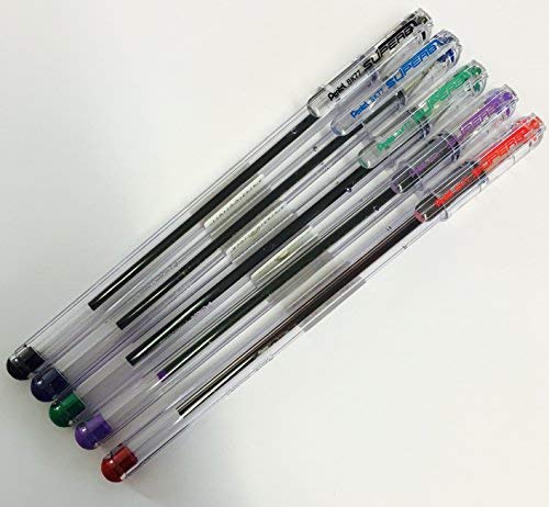 Pentel BK77 Superb Kugelschreiber – 0,7 mm Spitze, – Schwarz, Blau, Rot, Grün, Violett 5er-Pack von Pentel