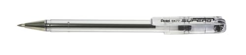 Pentel BK77-A Kugelschreiber, Metallspitze, 0,7 mm, schwarz, 12 Stück von Pentel