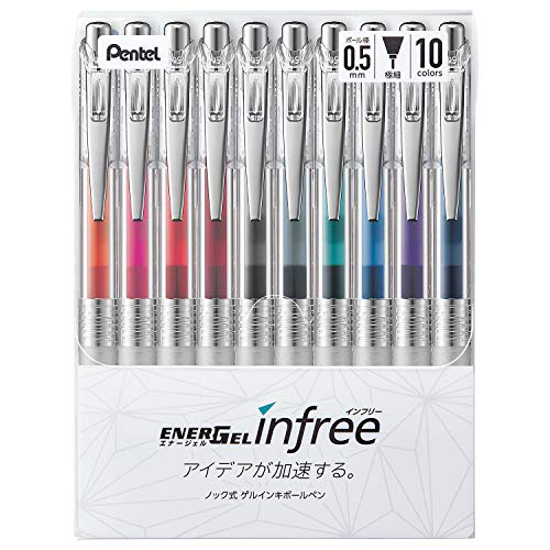 Pentel BLN75TL-10 EnerGel Ink Kugelschreiber, 0,5 mm, 10 Farben von Pentel