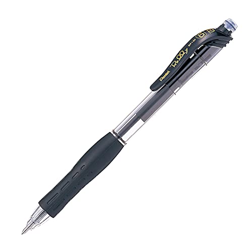 Pentel BP130 Kugelschreiber, einziehbar, Metallspitze, 1 mm, Schwarz, 12 Stück von Pentel