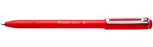 Pentel BX460-B Kugelschreiber IZee, Modell mit Kappe, Metallclip, 0, 5 mm Strichstärke, 12 Stück, Rot von Pentel