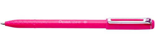 Pentel BX460-P Kugelschreiber IZee, Modell mit Kappe, Metallclip, 0, 5 mm Strichstärke, 12 Stück, Pink von Pentel