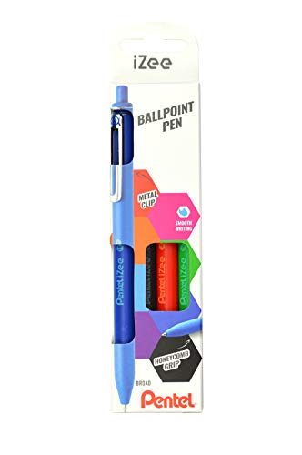 Pentel BX470-4 Kugelschreiber IZee, Druckmechanik, Metallclip, 1.0 mm Strichstärke, 4er Set: Schwarz, Rot, Blau, Grün Pentel BX470-4 Kugelschreiber IZee, Druckmechanik, Metallclip, 1.0 mm Strichstärke, 4er Set: Schwarz, Rot, Blau, Grün von Pentel
