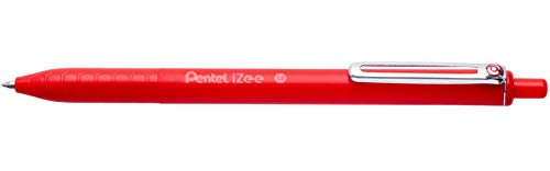 Pentel BX470-B Kugelschreiber IZee, Druckmechanik, Metallclip, 0, 5 mm Strichstärke, 12 Stück, Rot von Pentel