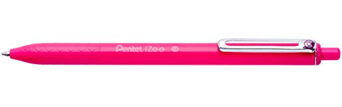 Pentel BX470-P Kugelschreiber IZee, Druckmechanik, Metallclip, 0, 5 mm Strichstärke, 12 Stück, Pink von Pentel