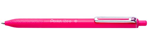 Pentel BX470-P Kugelschreiber iZee, Druckmechanik, Metallclip, 0,5 mm Strichstärke, 1 Stück, pink von Pentel