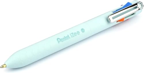 Pentel BXC470-LC 4-Farben-Kugelschreiber iZee, Farbauswahl (orange/hellblau/pink/violett) über seitliche Drücker in Schreibfarbe, 0,5 mm Strichstärke, nachfüllbar, 1 Stück von Pentel
